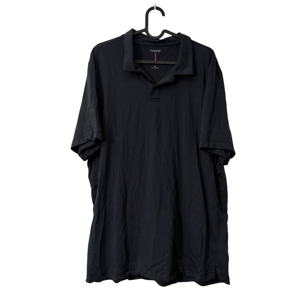 Proof 72 Hour Merino Black Performance Short Sleeve Polo Shirt Mens 2XLarge